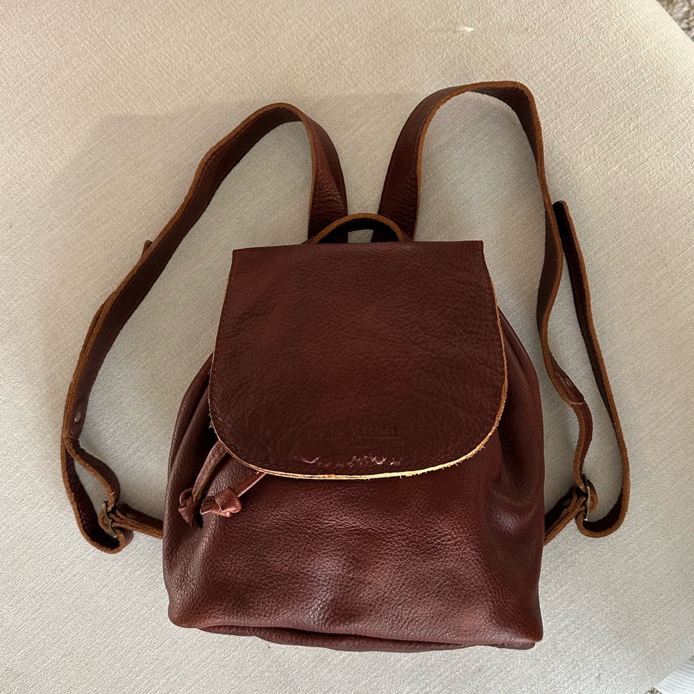 Portland Leather Bucket Backpack (NEW, never used)